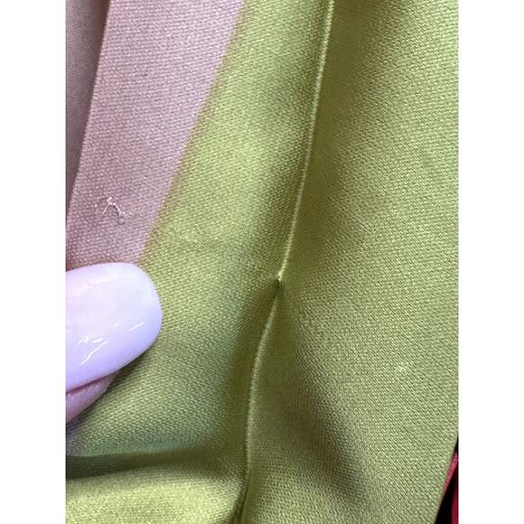 Cache Pink Neon Green Sleeveless High Low Accordion Pleated Maxi Dress Size M - Picture 5 of 5